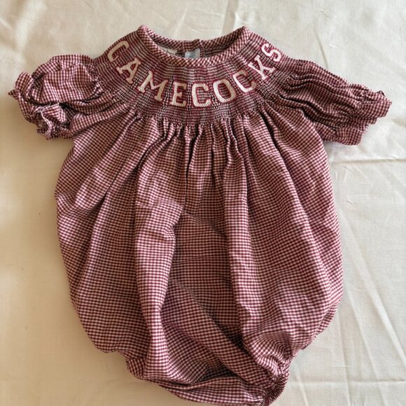 Baby Girl Smocked South Carolina Gamecocks USC Forever to Thee Bubble Size 3M - Picture 3 of 11